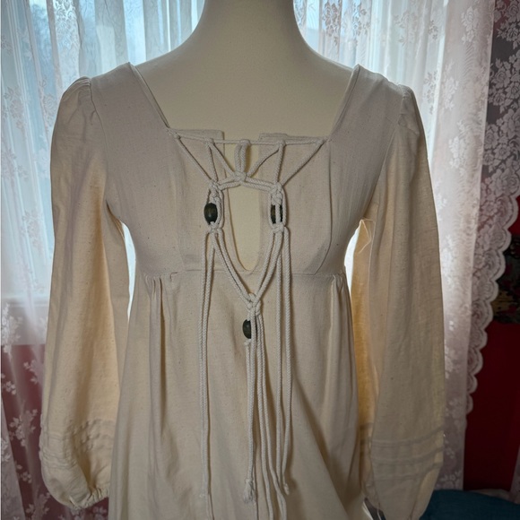 Gunne Sax Cream Maxi Dress with Details - Picture 2 of 5